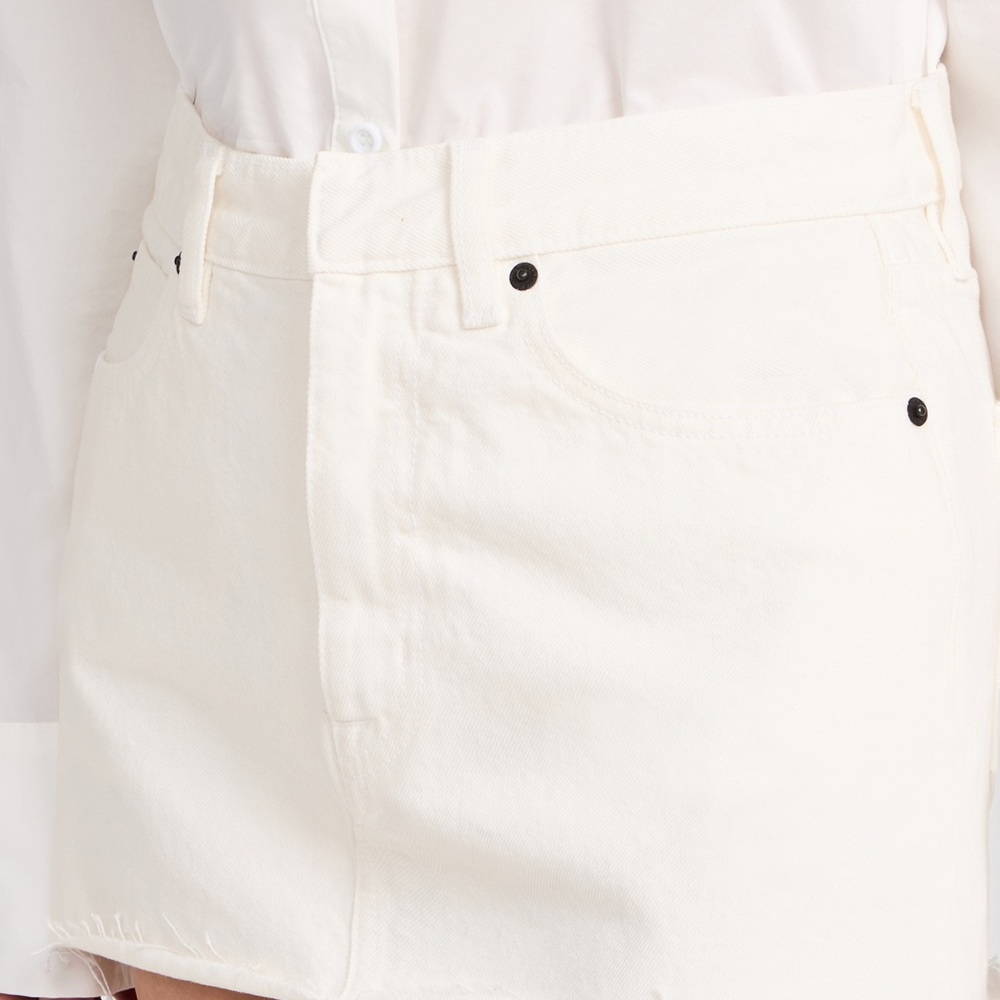 SLVRLAKE White Micro Mini Cut Off Skirt